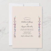 Modern Boho Floral Wildflower Wedding Invitation Kaart (Voorkant)