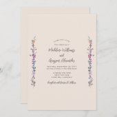 Modern Boho Floral Wildflower Wedding Invitation Kaart (Voorkant / Achterkant)