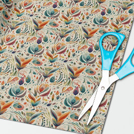 Modern Boho Floral Wrapping Papier