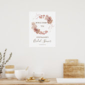 Modern Boho Floral Wreath Vrijgezellenfeest Welkom Poster (Keuken)