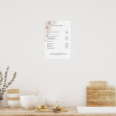 Modern Boho Flower Price List Poster (Keuken)
