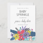 Modern Boho Flowers Boy Baby Sprinkle Kaart (Voorkant)