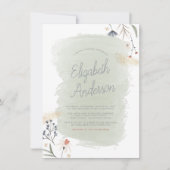 Modern Boho Flowers & Script Name Vrijgezellenfees Kaart (Voorkant)