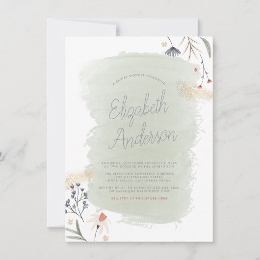 Modern Boho Flowers & Script Name Vrijgezellenfees Kaart (Voorkant)