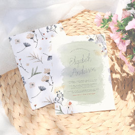 Modern Boho Flowers & Script Name Vrijgezellenfees Kaart