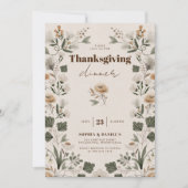 Modern Boho Folk Thanksgiving Kaart (Voorkant)