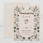 Modern Boho Folk Thanksgiving Kaart (Voorkant / Achterkant)