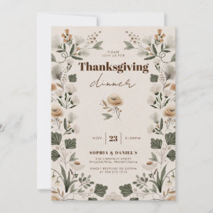 Modern Boho Folk Thanksgiving Kaart
