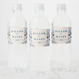 Modern Boho Folk Wedding Favors Water Fles Label Waterfles Etiket