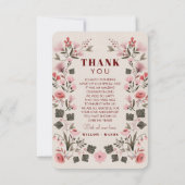 Modern Boho Folk Wedding Hartelijk dank voor uw fo Bedankkaart (Achterkant)