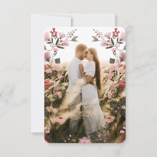 Modern Boho Folk Wedding Hartelijk dank voor uw fo Bedankkaart (Voorkant)