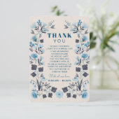 Modern Boho Folk Wedding Hartelijk dank voor uw fo Bedankkaart (Staand voorkant)