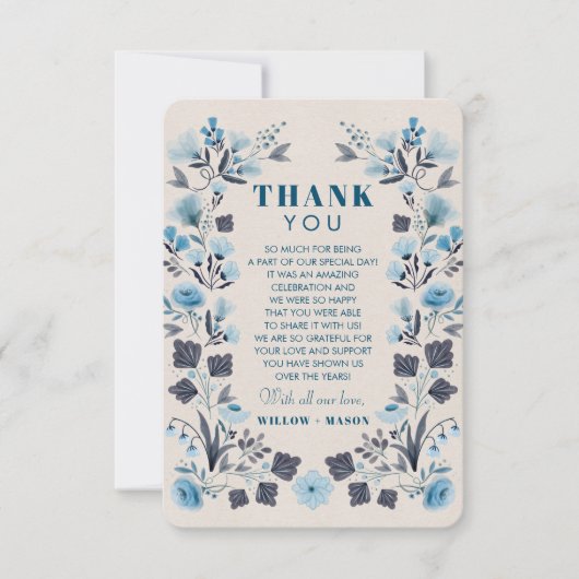 Modern Boho Folk Wedding Hartelijk dank voor uw fo Bedankkaart (Voorkant)