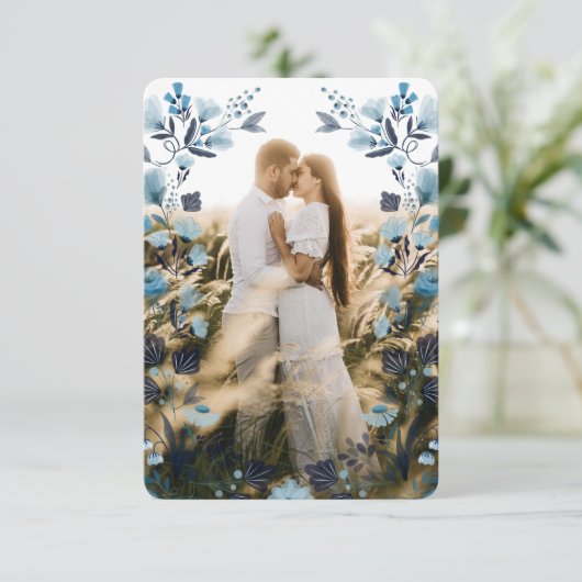 Modern Boho Folk Wedding Hartelijk dank voor uw fo Bedankkaart (Staand voorkant)