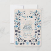 Modern Boho Folk Wedding Hartelijk dank voor uw fo Bedankkaart (Achterkant)