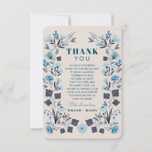 Modern Boho Folk Wedding Hartelijk dank voor uw fo Bedankkaart (Achterkant)