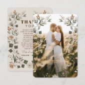 Modern Boho Folk Wedding Hartelijk dank voor uw fo Bedankkaart (Voorkant / Achterkant)