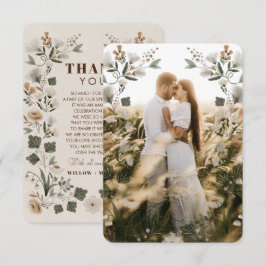 Modern Boho Folk Wedding Hartelijk dank voor uw fo Bedankkaart