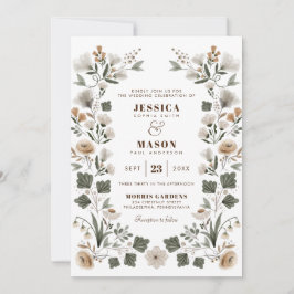 Modern Boho Folk Wedding Invitation Kaart