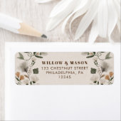 Modern Boho Folk Wedding Return Address Etiket (Insitu)