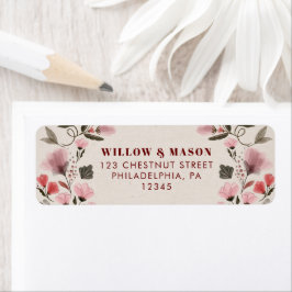 Modern Boho Folk Wedding Return Address Label