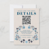 Modern Boho Folk Wedding RSVP - QR-code Kaartje (Voorkant)