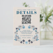 Modern Boho Folk Wedding RSVP - QR-code Kaartje (Staand voorkant)
