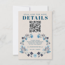 Modern Boho Folk Wedding RSVP - QR-code Kaartje