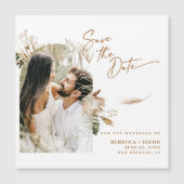 Modern Boho foto slaat de datum magnetisch Kaart o (Voorkant)