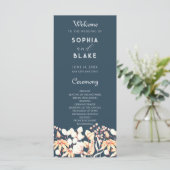 Modern Boho Garden Blue Wedding Programme (Staand voorkant)