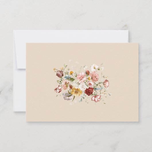Modern Boho Garden Flower Bouquet Wedding RSVP Kaart (Achterkant)