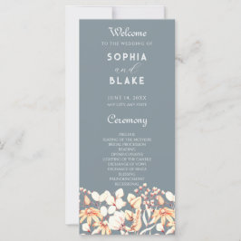 Modern Boho Garden Gray Wedding Programme