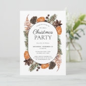 Modern Boho gedroogd Oranje kerstfeest Kaart (Staand voorkant)