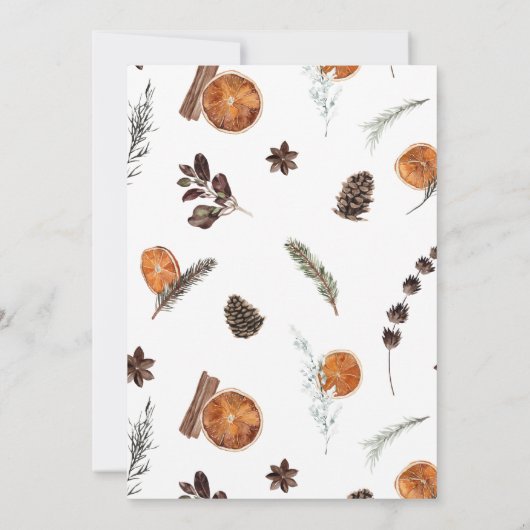 Modern Boho gedroogd Oranje kerstfeest Kaart (Achterkant)