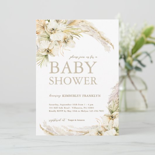 Modern Boho Gender Neutral Baby shower Kaart (Staand voorkant)