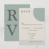 Modern Boho Geometric Abstract Green Gray Menu (Voorkant / Achterkant)