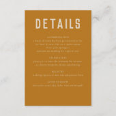 Modern Boho Geometric Arch Golden Beige Wedding Informatiekaartje (Voorkant)