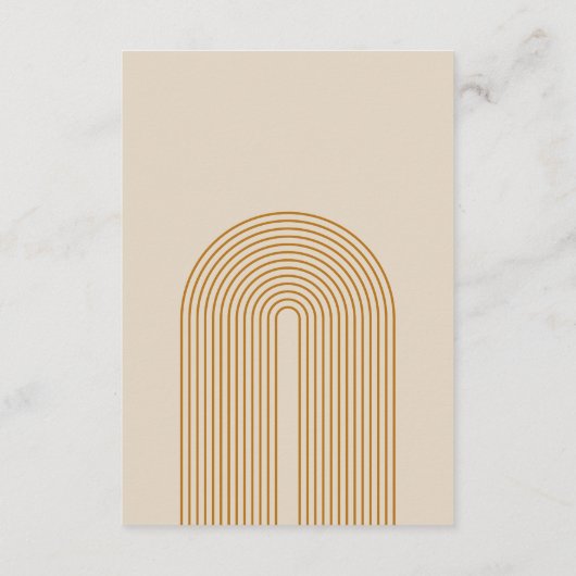 Modern Boho Geometric Arch Golden Beige Wedding Informatiekaartje (Achterkant)