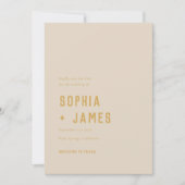 Modern Boho Geometric Arch Golden Beige Wedding Save The Date (Voorkant)