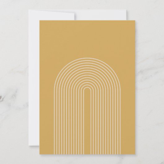 Modern Boho Geometric Arch Golden Beige Wedding Save The Date (Achterkant)
