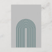 Modern Boho Geometric Arch Green Grey Wedding Informatiekaartje (Achterkant)