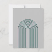 Modern Boho Geometric Arch Green Grey Wedding RSVP Kaartje (Achterkant)