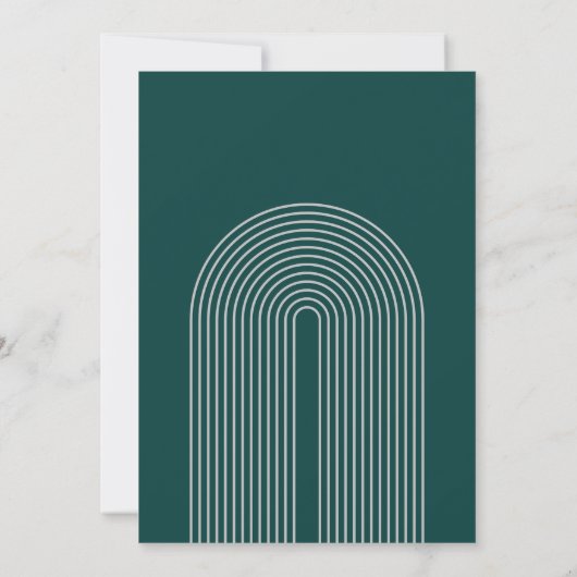Modern Boho Geometric Arch Green Grey Wedding Save The Date (Achterkant)