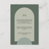 Modern Boho Geometric Arch Sage Green Wedding Informatiekaartje (Voorkant)