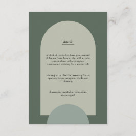 Modern Boho Geometric Arch Sage Green Wedding Informatiekaartje