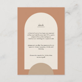 Modern Boho Geometric Arch Terracotta Wedding Informatiekaartje