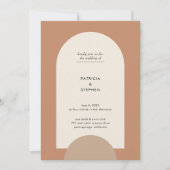 Modern Boho Geometric Arch Terracotta Wedding Kaart (Voorkant)