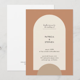 Modern Boho Geometric Arch Terracotta Wedding Kaart