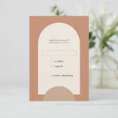 Modern Boho Geometric Arch Terracotta Wedding RSVP Kaartje (Staand voorkant)
