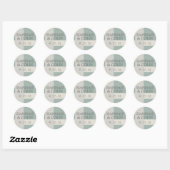 Modern Boho Geometric Green Grey Names Ronde Sticker (Vel)